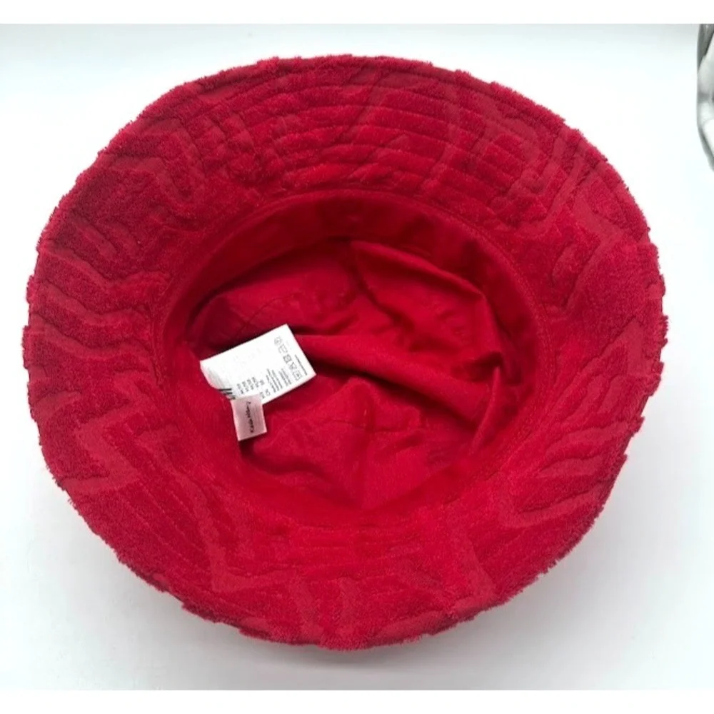 Keith Haring x H&M Red Terry Bucket Hat Size M/58 Textured Jacquard Unisex